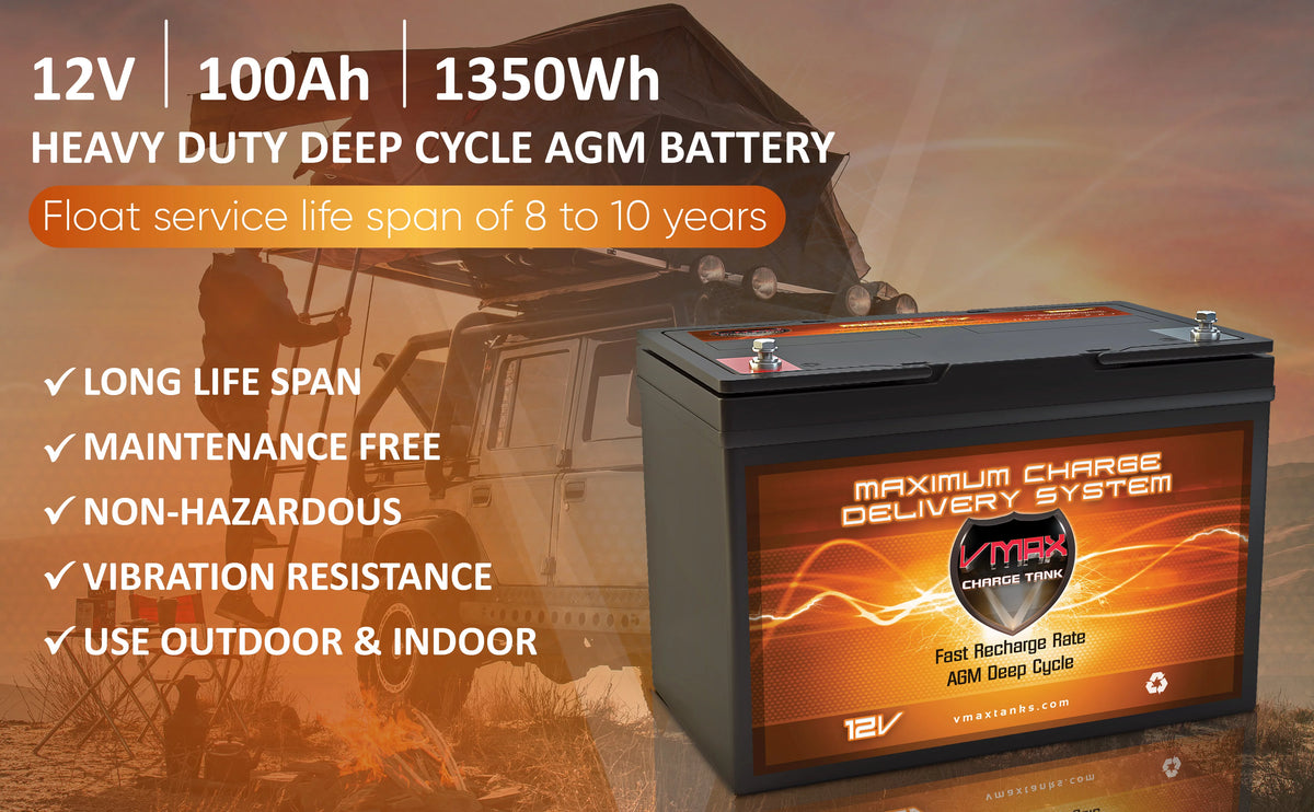 12 Volt 100AH AGM Deep Cycle Group 27 Battery H311
