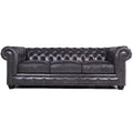 Grey Leather Chesterfield Sofa I9160