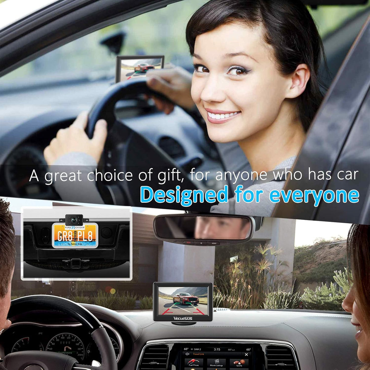 1080P HD Wireless Backup Camera System with 4.3" LCD Monitor U201967