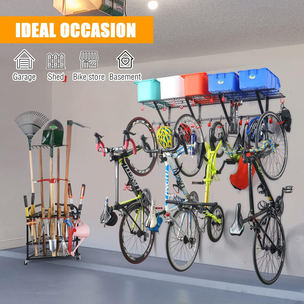 Wall Shelving 2-Pack with Bike Hooks I861