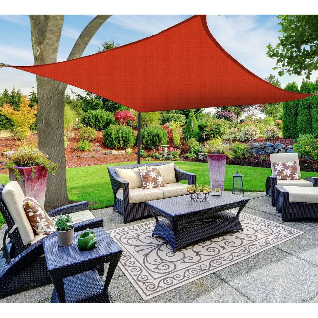 Square Sun Shade Sail Canopy Awning UV Block Red 10x10 Y987