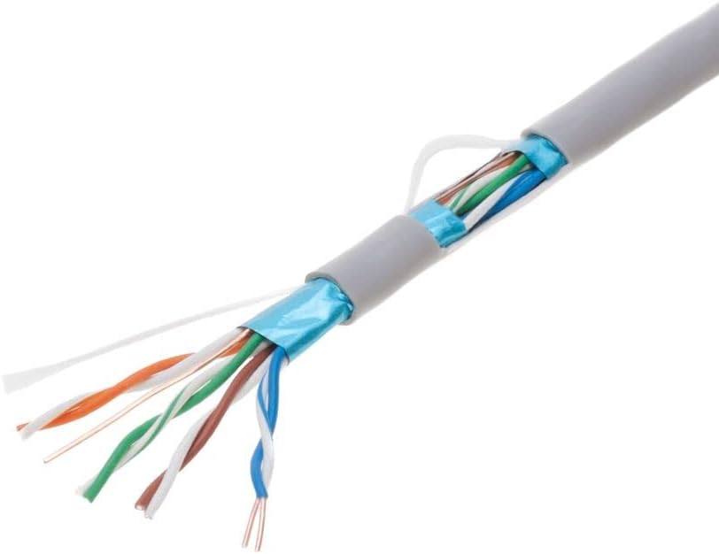 1000ft Cat5e Gray Solid 24AWG Shielded FTP Bulk Network Cable Pack of 2 B94797