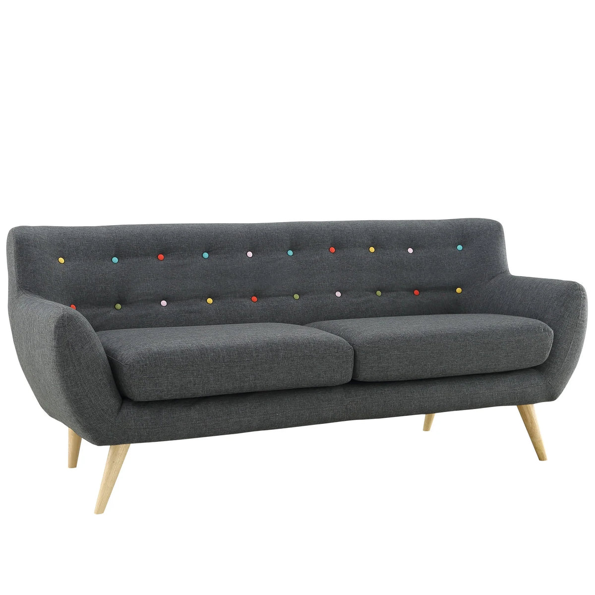 Grey Fabric Two PCS Living Room Set U6254