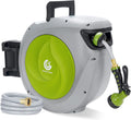 115+7FT Auto Rewind Retractable Hose Reel with 9 Patterns Hose Nozzle I462