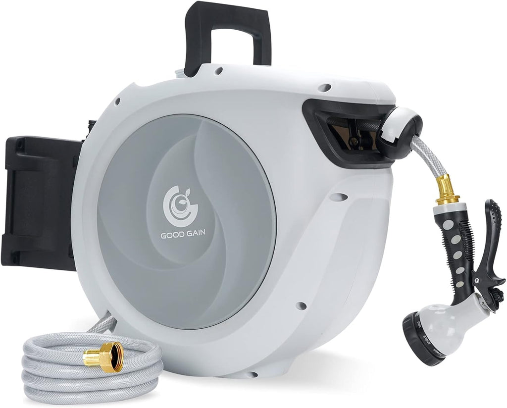 115+7FT Auto Rewind Retractable Hose Reel with 9 Patterns Hose Nozzle I462