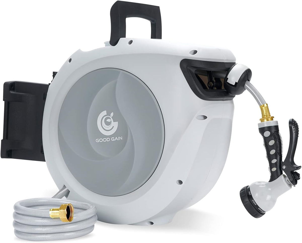115+7FT Auto Rewind Retractable Hose Reel with 9 Patterns Hose Nozzle I462