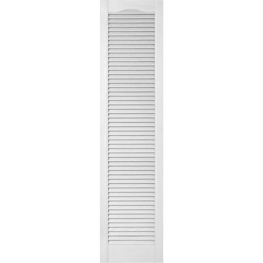 18 inchw x 40 inchh Vinyl Louver Shutters, Bright White B82943