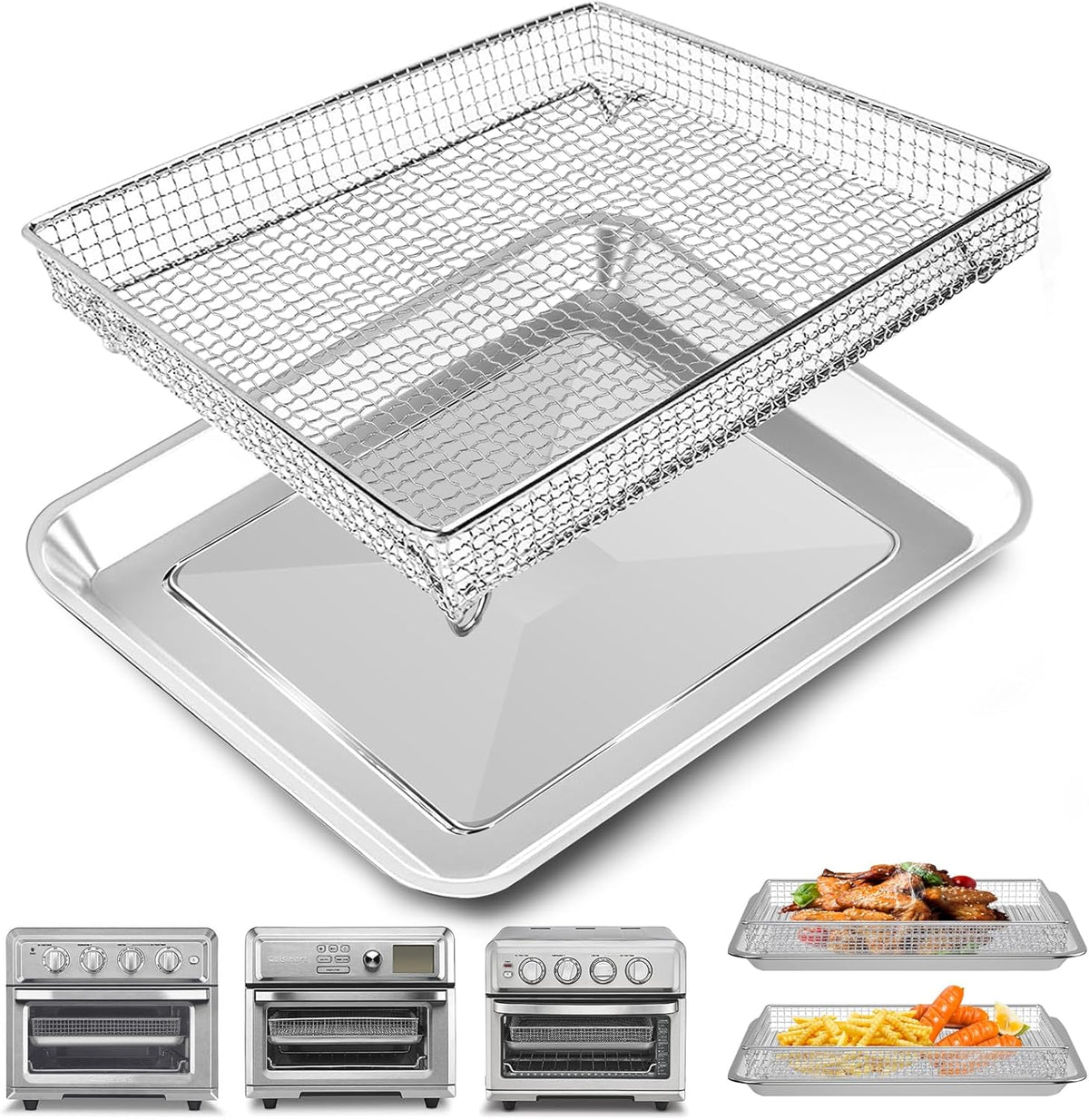 12.2 x 11 Inch Stainless Steel Mesh Air Fryer Basket J155968