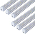 6 Pack 4FT 40W Integrated V Shaped LED Shop Light, Linkable White Daylight 6000k, On/Off Switch Cable Clear Cover O924