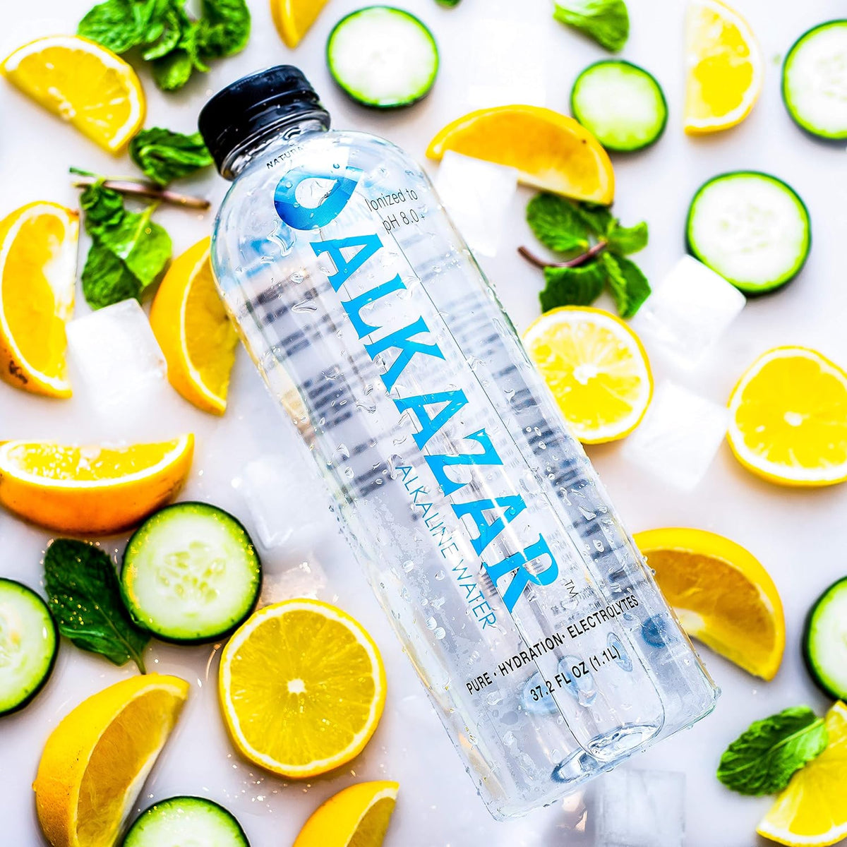 Alkaline Water pH 8.5+ with minerals and electrolytes 34 FL OZ Bottle 12 Pack D174