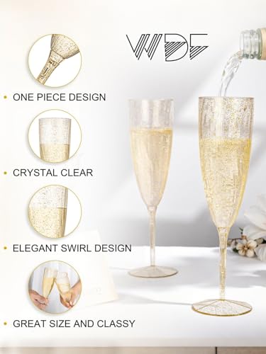 12 Pc 6 oz Colorful Plastic Champagne Flutes N792