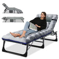Folding Sleeping Cot Adjustable 4-Position Reclining Chaise with Mattress & Pillow J1910