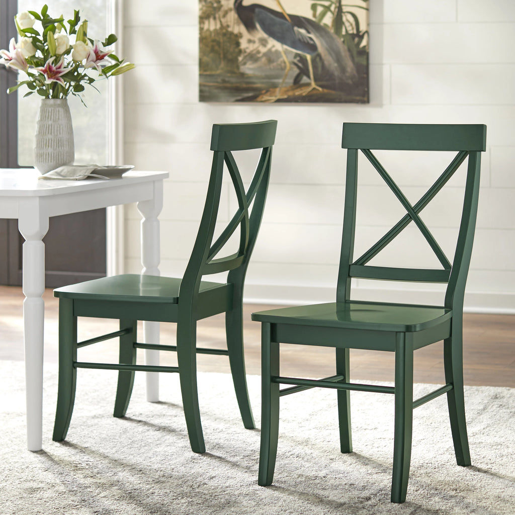 Set of 2 Dark Green Dining Chair V39327