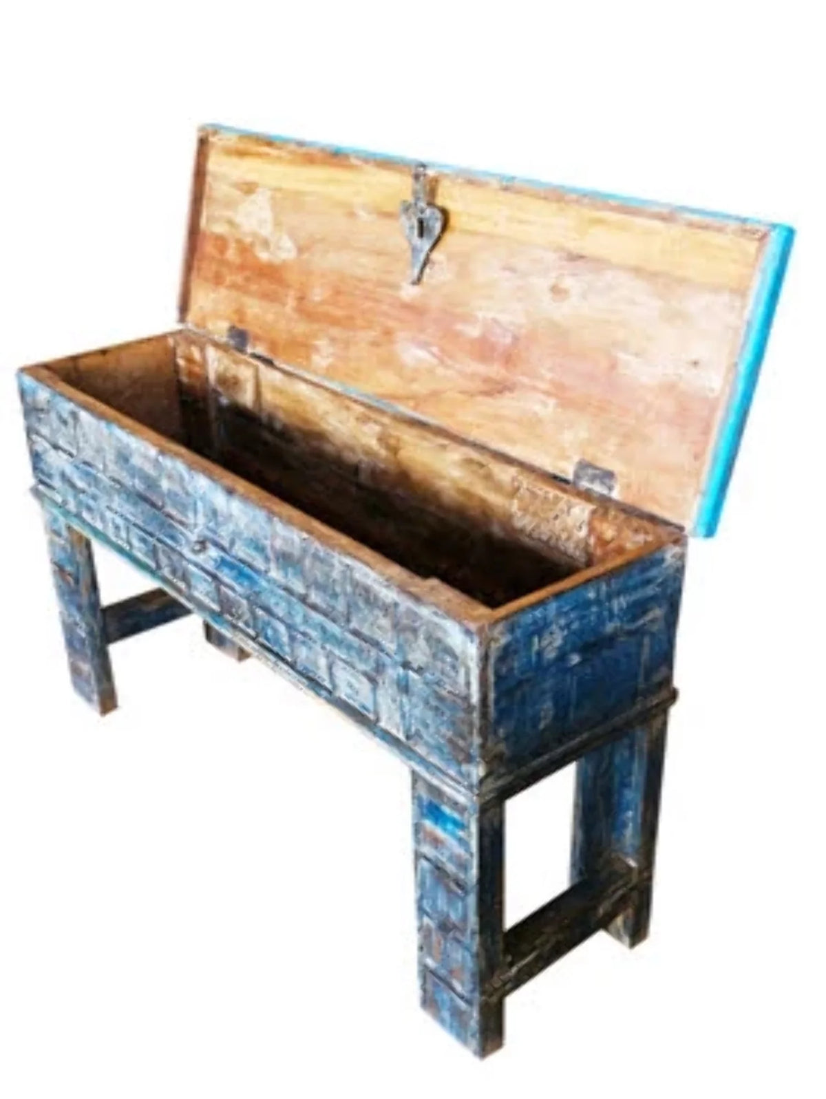 Blue Rustic Console Table Storage Chest Z2234