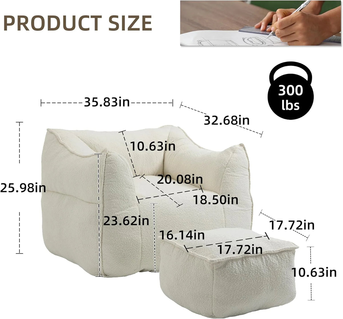 Sofa Chair with Ottoman U295