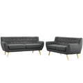 Grey Fabric Two PCS Living Room Set U6254
