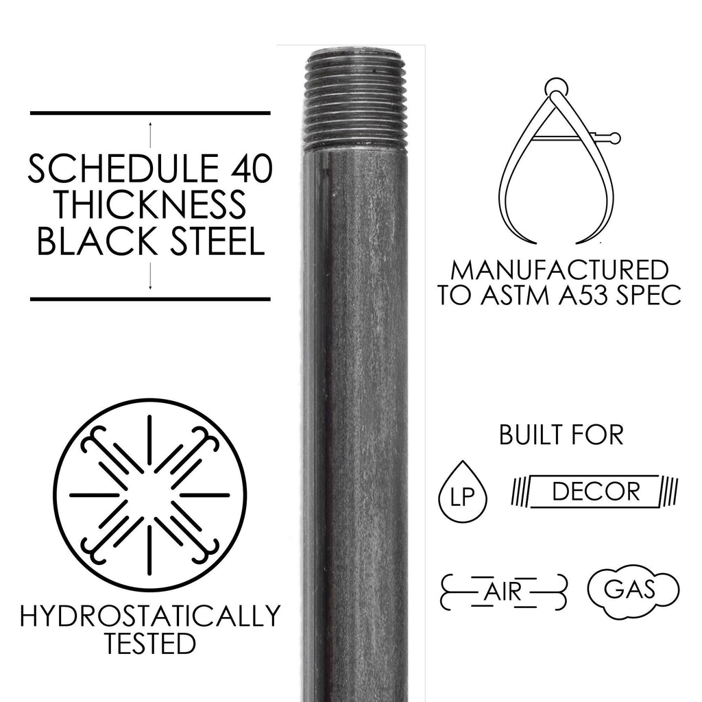 1/2 in. x 60 in. Black Steel Plumbing Pipe (4-Pack) W439628
