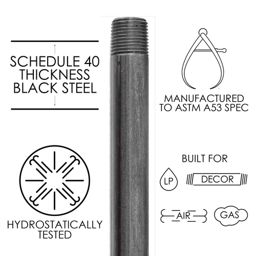 1/2 in. x 60 in. Black Steel Plumbing Pipe (4-Pack) W439628
