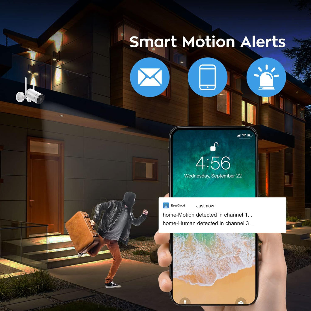 2K All-in-One Wireless Security Camera System with 12 HD Monitor U60800