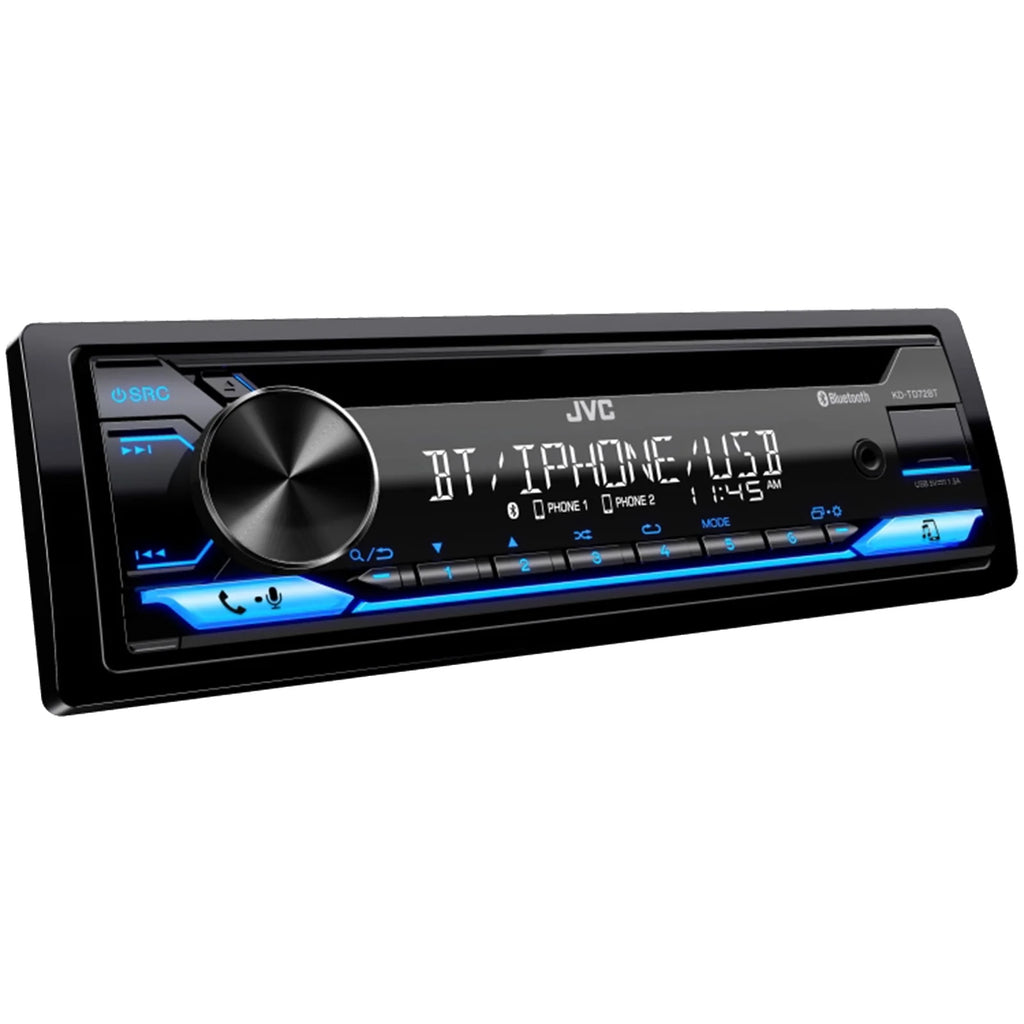 Single DIN Bluetooth CD Receiver with 6.5 Marine Speakers and Install Kit T5589