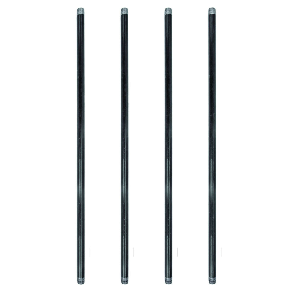 1/2 in. x 60 in. Black Steel Plumbing Pipe (4-Pack) W439628