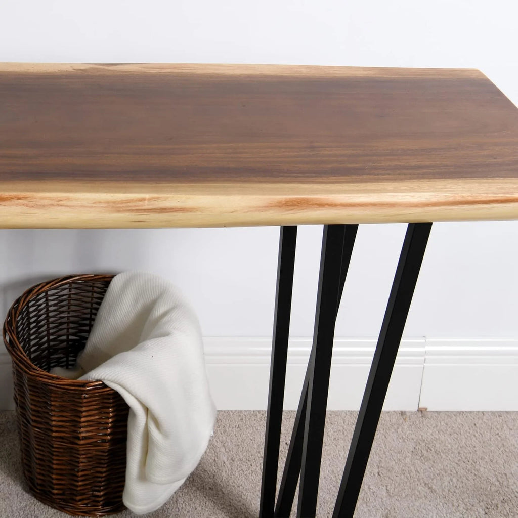Solid Wood Console Table with Metal Legs S241