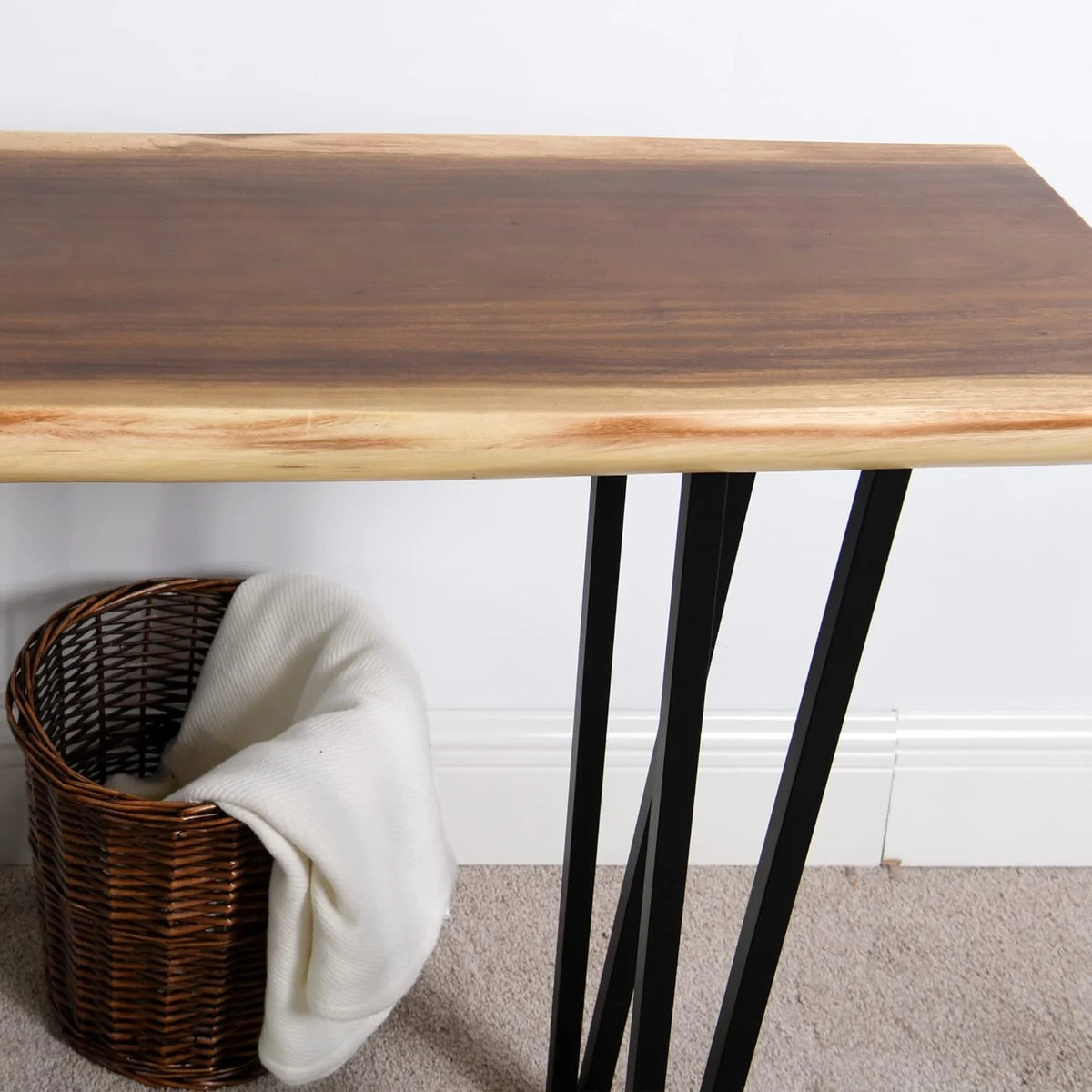 Solid Wood Console Table with Metal Legs S241