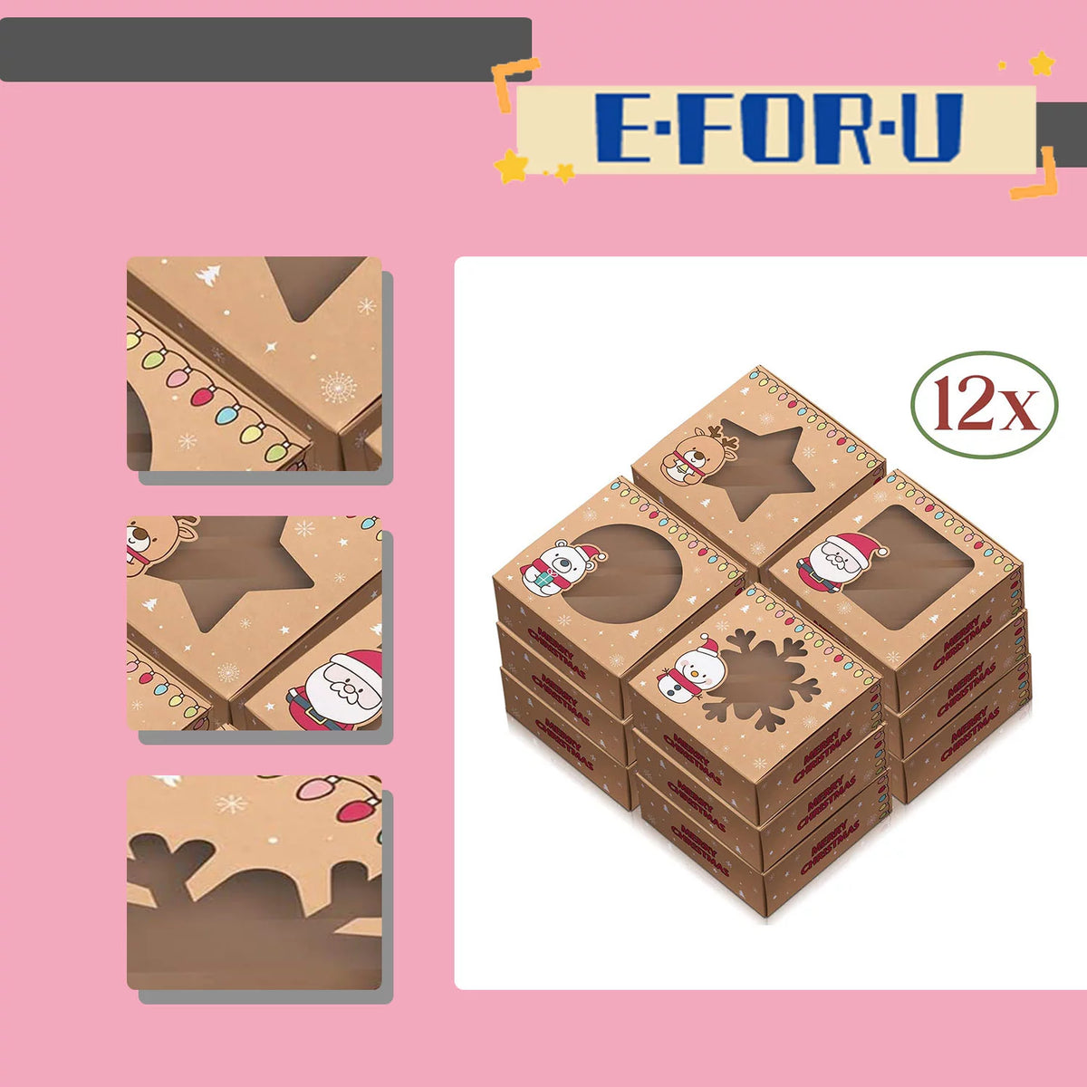 Christmas Cookie Boxes With Window K609