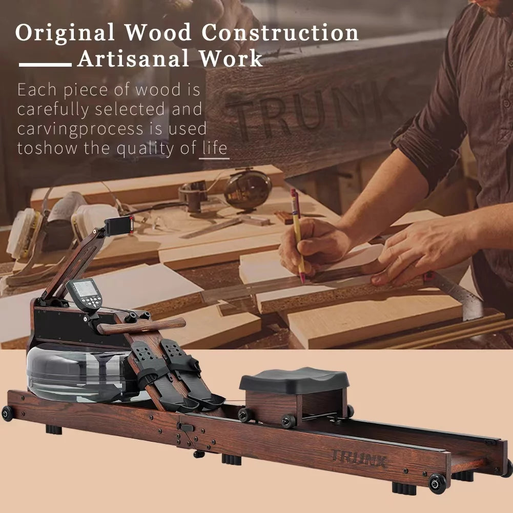 Wood Water Rowing Machine with Bluetooth Monitor P919520