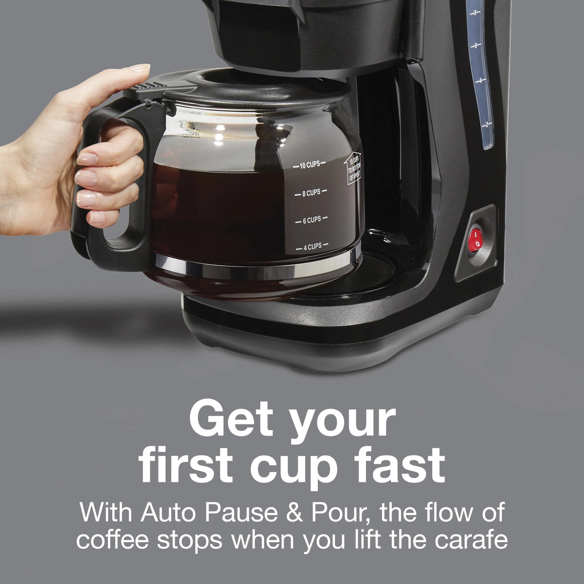 12 Cup Compact Coffee Maker with Glass Carafe, Black E146