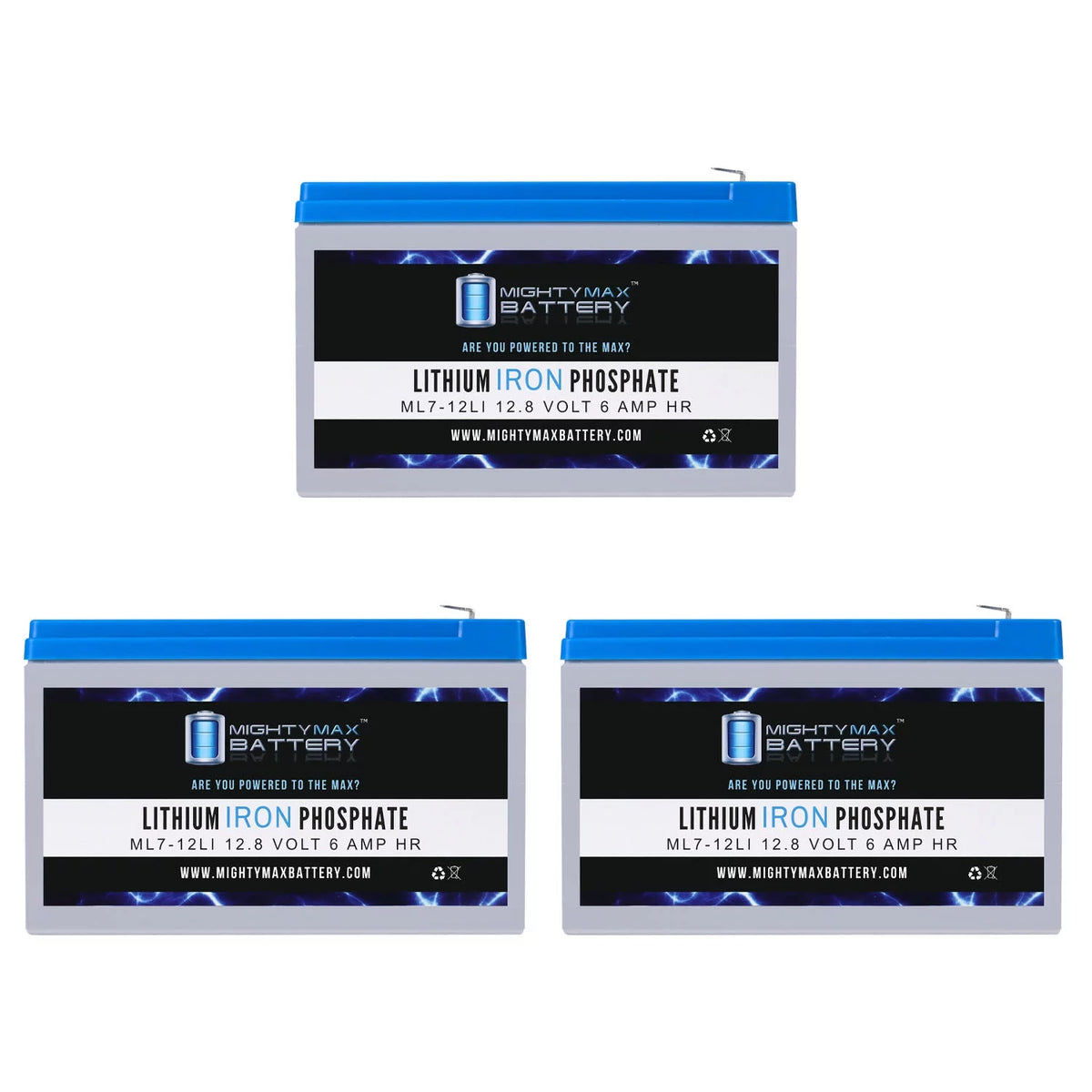 12V 7AH Lithium Replacement Battery 3 Pack D8219