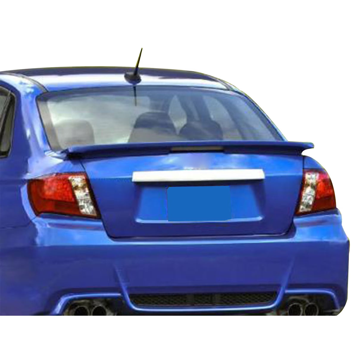 Rear Trunk Spoiler Wing with LED Brake Light FRP Fiberglass Unpainted Gray Primer S5560