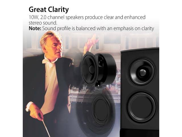 10W Bluetooth Computer Speakers, Wireless & Wired Stereo, AC Powered H112
