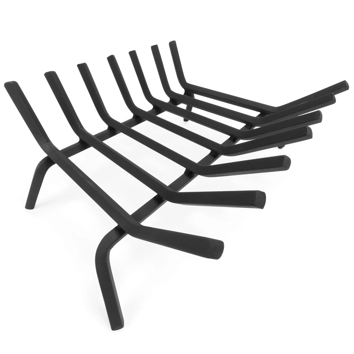 21-Inch Solid Steel Fireplace Grate Log Rack with Ash Catcher Tray A92699