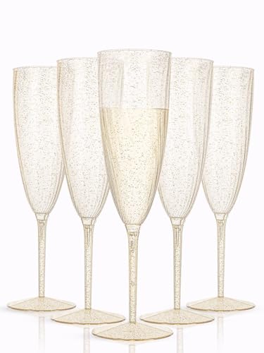 12 Pc 6 oz Colorful Plastic Champagne Flutes N792