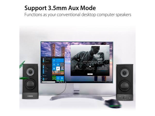 10W Bluetooth Computer Speakers, Wireless & Wired Stereo, AC Powered H112