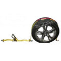 2 in. x 10 ft. Car Tie Downs with Ratchet Buckle - Yellow - 2 Piece Q367830