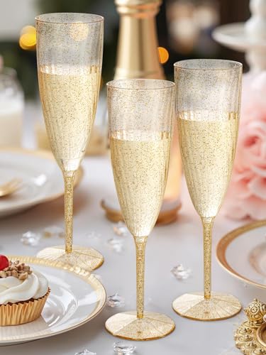 12 Pc 6 oz Colorful Plastic Champagne Flutes N792