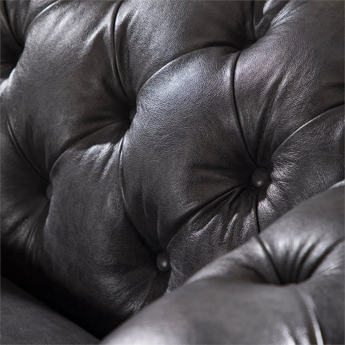 Grey Leather Chesterfield Sofa I9160