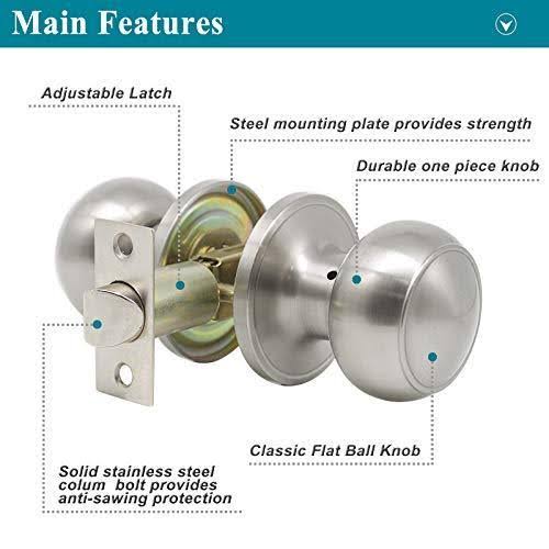 Brushed Nickel Passage Door Knobs I43624