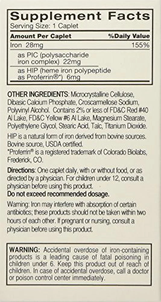 30 Caplets (3 Pack) Iron Supplement Z60750