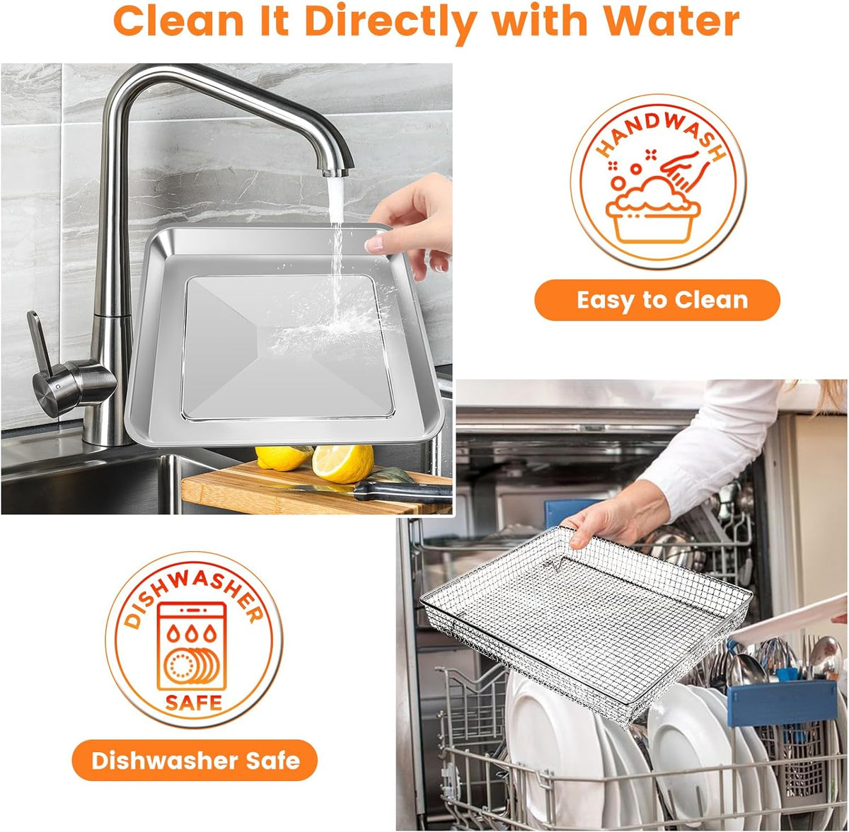 12.2 x 11 Inch Stainless Steel Mesh Air Fryer Basket J155968