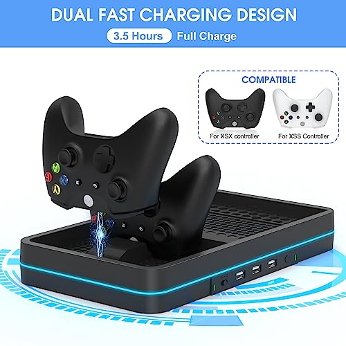 Dual Cooling Fan and Cooling Stand for Xbox Series X/S Console with RGB LED Light & 3 USB Ports A632854