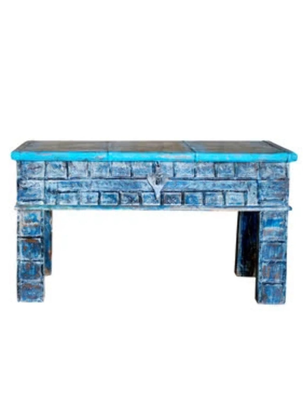 Blue Rustic Console Table Storage Chest Z2234