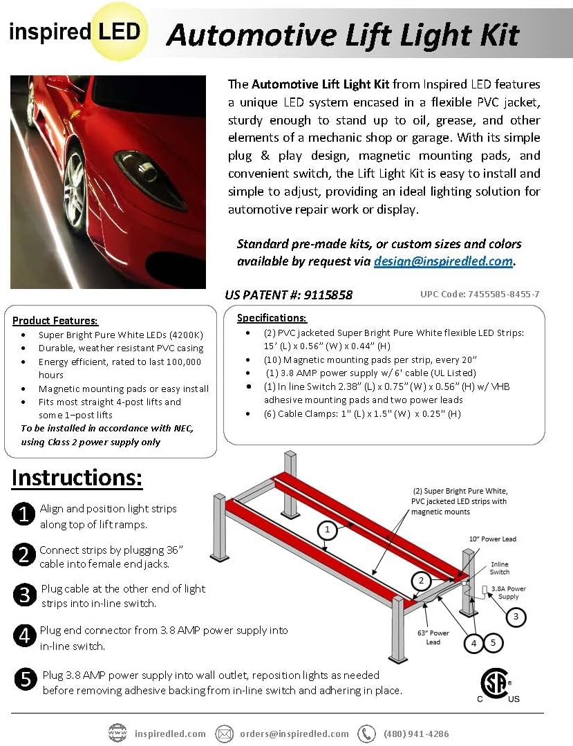 15 Foot LED Lift Light Kit with 2 Light Strips U437