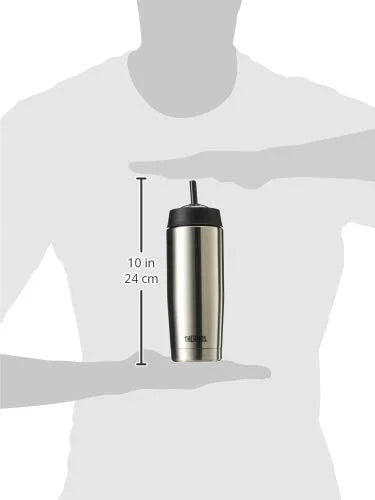 16 oz Vacuum Insulated Stainless Steel Cold Cup with Straw D9351
