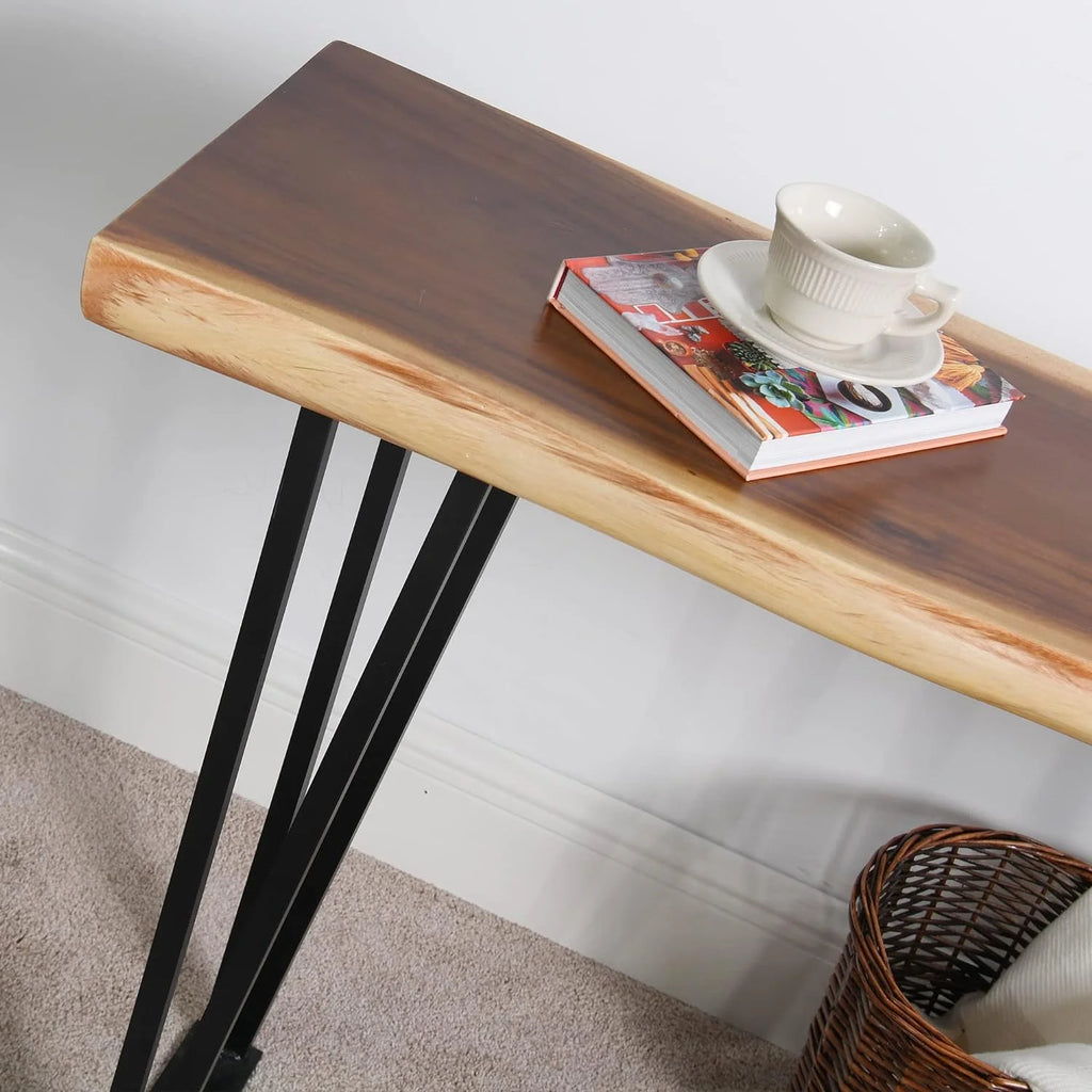 Solid Wood Console Table with Metal Legs S241