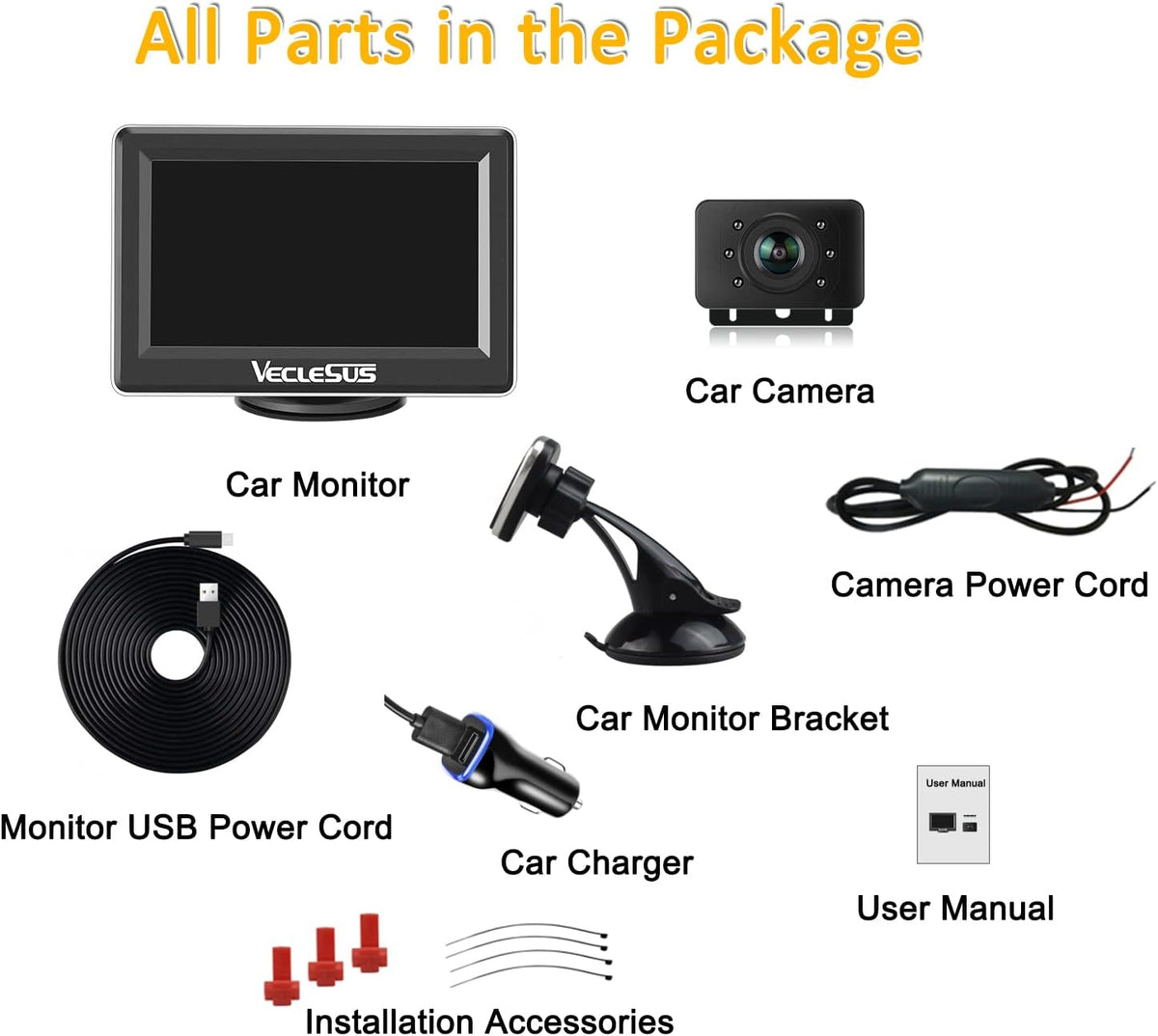1080P HD Wireless Backup Camera System with 4.3" LCD Monitor U201967