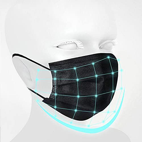 100PCS 3 Ply Black Disposable Face Mask Z680