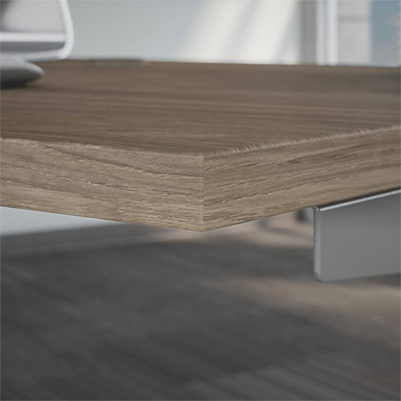 Electric Height Adjustable Standing Desk in Modern Hickory U957